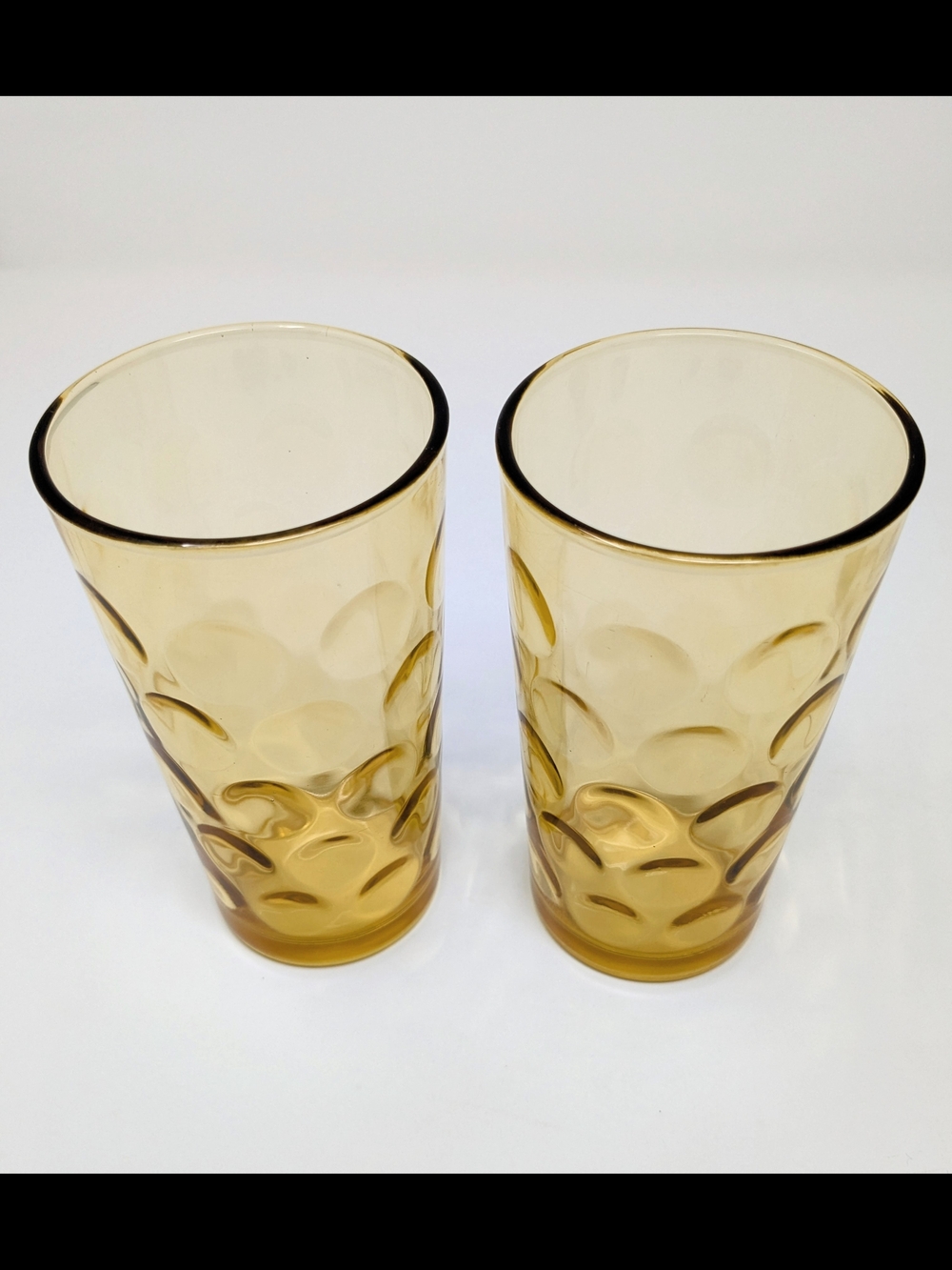 Vintage Hazel Atlas Amber Mid Century Pitcher and 5-Glass Set Retro Dot Pattern - Picture 2 of 15